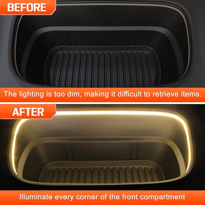 8FT Frunk LED Light Strip for Model Y Juniper 2025+ and Model Y 2021-2024, Front Trunk Flexible Silicone Interior Lighting Bar, Modification LED Strip Ambient Lights