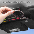 Multi-Pocket Car Visor Organizer with Zippered Compartments - 6-Pocket Sun Visor Storage Pouch for Sunglasses, Phone, Keys, Cards - Universal Fit for Cars, Trucks, SUVs (Grey)