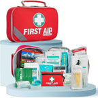 General Medi 2-in-1 First Aid Kit (215 Piece Set) + 43 Piece Mini First Aid Kit -Includes Ice(Cold) Pack, Moleskin Pad and Em