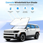 Windshield Sun Shade for 2024-2025 2026 Hyundai Santa Fe Accessories Upgraded Double-Layer Front Window Sunshade Cover Sun Visor Protector Foldable Block UV Rays Keep Vehicle Cool