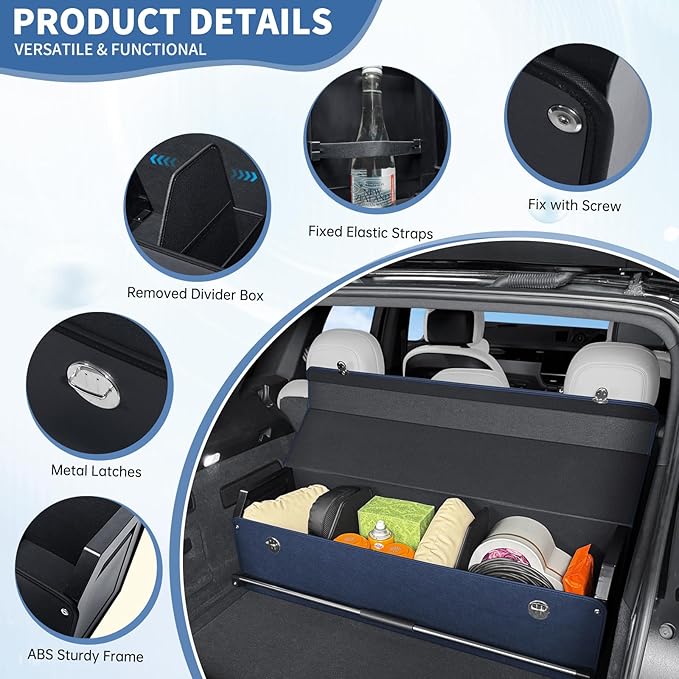 Car Trunk Organizer for Honda CR-V 2017-2022, Collapsible Sturdy Trunk Storage Container with Lid and Handle Large Leather Car