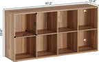 IROCNK Bookshelf, 8-Cube Storage Cube Shelf Organizer, Extra Thick Frame Horizontally & Vertically Reversible Bookcase with O