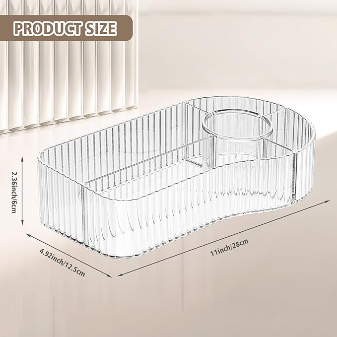 Clear Makeup Organizer Countertop for Vanity Acrylic Skincare Storage and Make up Organization for Desk Cosmetic Display Case