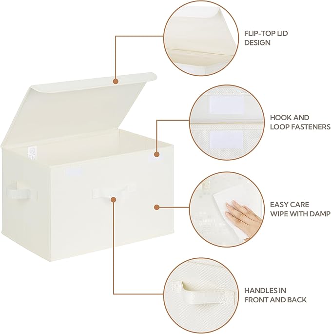 GRANNY SAYS Storage Bins with Lids, Fabric Storage Boxes, Closet Organizers and Storage, Storage Baskets for Shelves, Toy Box