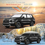 KMF 8pcs Thicken Sun Shades for Mitsubishi Outlander(Not Sport) 2022-2026 Accessories, Full Car Window Covers Sunshade for Windshield Side Rear, UV Block and Blackout Privacy for Car Camping Outdoor
