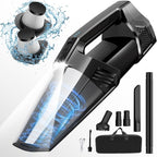 Handheld Vacuum Cordless Portable Car Vacuum with LED Light, High Power Suction, 3 in 1, Lightweight Rechargeable Hand Vacuum
