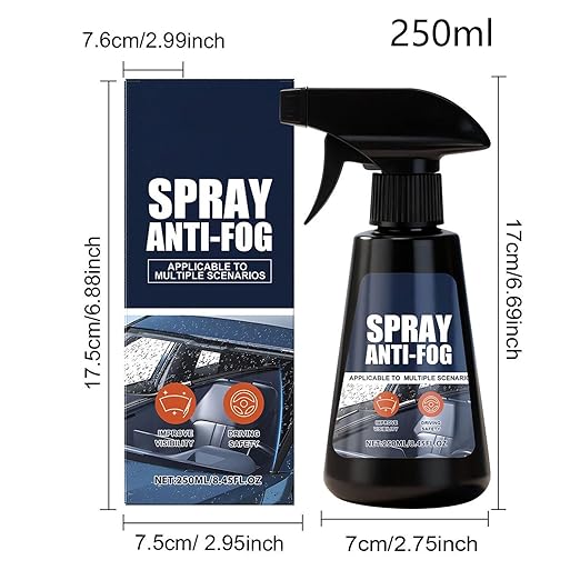 Car Windshield Anti-Fog Spray - Windshield Cleaner, Car Rear View Mirror Defogger, 250ml Rain Fog, Car Windshield Fog, Car Wi