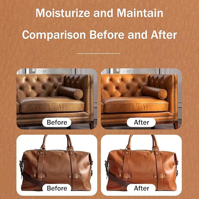 Leather Cleaner for Couches, Boots, Chairs, Bags, Purses & Auto Interior with Microfiber Towel Included,Safe for Car, Home, O