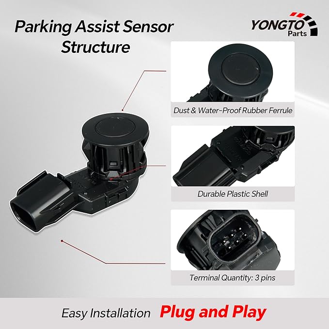 Reverse Parking Assist Sensors 89341-0C010 Backup Bumper Sensor 4PCS Compatible with Toyota Tacoma 2015-2022, Tundra 2014-202