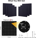 Peg Board Wall Organizer Panels - 6Pcs Black ABS Pegboard Wall Mount for Home, Craft Room, Garage, Kitchen, Workshop, Tool Or