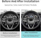 Hand Sewn Steering Wheel Cover,Fit for Toyota RAV4 SUV 2019-2024 / Avalon 2019-2022 / Camry 2018-2024 / Corolla 2020-2025,Non-Slip Breathable Microfiber Leather Steering Wheel Cover On Wrap