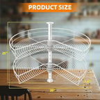 FAHKNS 28" Corner Cabinet Organizer for Kitchen, Fan Shape Lazy Susan Turntable for Cabinet, Stainless Steel 2 Tier Corner Ca