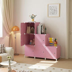 Cube Storage Organizer, 6-Cube Shelves Unit with Doors, DIY Stackable Plastic Clothes Organizer for Bedroom and Under Stairs 