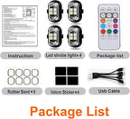 Upgraded 4-lamp high-Brightness 4-Group Wireless LED Warning Strobe Lights |8 Colors, Waterproof Lights with Remote Control| Wireless led Strobe Lights for Cars, Motorcycles, Bicycles and Drones (4)