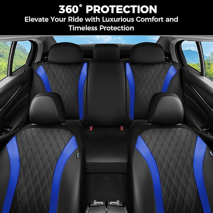 FLORICH Front Car Seat Covers, Leather Seat Covers for Cars, Waterproof Car Seat Protector Breathable, Front Seat Covers for 
