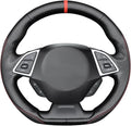 MEWANT Hand Sewn 3D Style Steering Wheel Cover Wrap for Chevrolet Camaro 2017-2022 Steering Wheel Accessories for Chevrolet Camaro 2017-2022