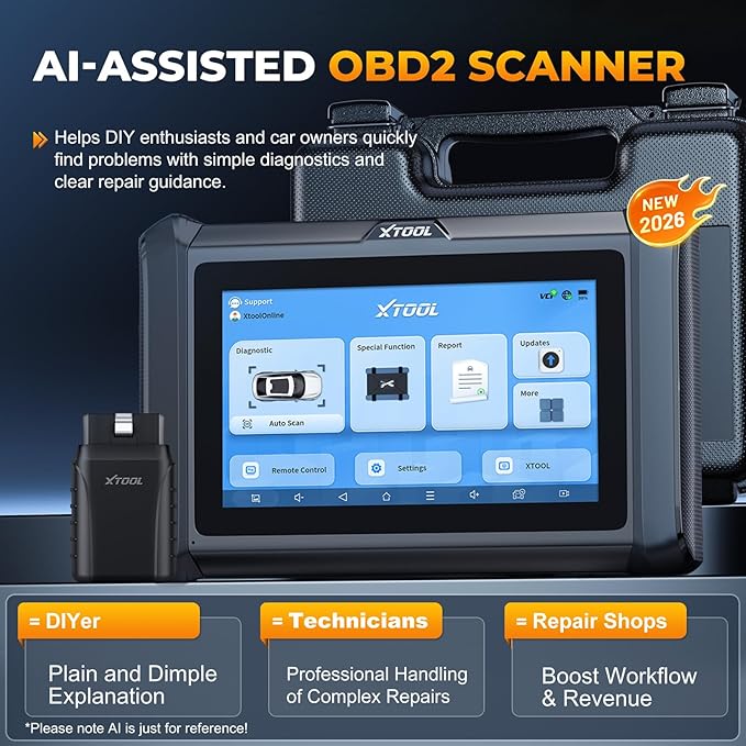 XTOOL D7W Wireless OBD2 Scanner Diagnostic Tool 2026 AI-Assisted Bidirectional Scan Tool Upgraded of D7/D7S/D7BT, ECU C0ding,
