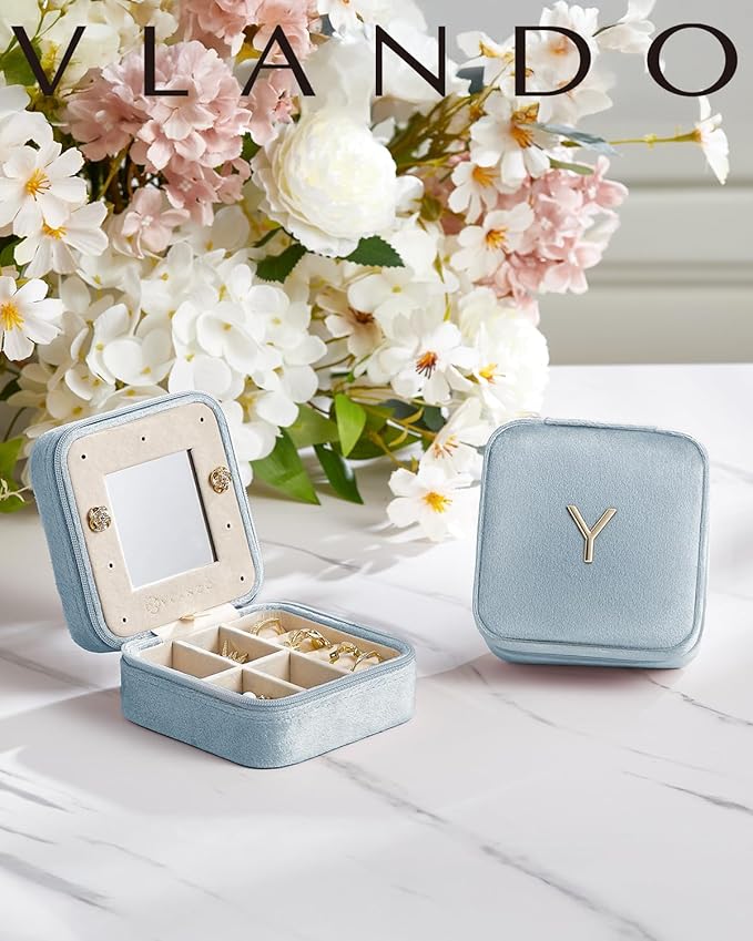 Vlando Teacher Must Haves, Personalized Initial Jewelry Case, Back to School Gift for Teacher, Teacher Appreciation Gifts, Te