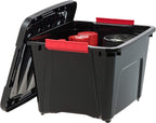 IRIS USA 19 QT Plastic Storage Box with Lid and Latches - 6 Pack - BPA-Free, Garage Organizing Solution, Durable Nestable Sta