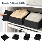 DIMJ Closet Storage Bins 8 Pack - Fabric Trapezoid Closet Organizer Bin, Foldable Storage Baskets for Shelves, Closet Shelf O