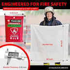 Protect Life Saving Emergency Fire Blankets 4 Pack - 40"x40", Fiberglass Fire Blanket for Home & Kitchen - Fire Suppression o