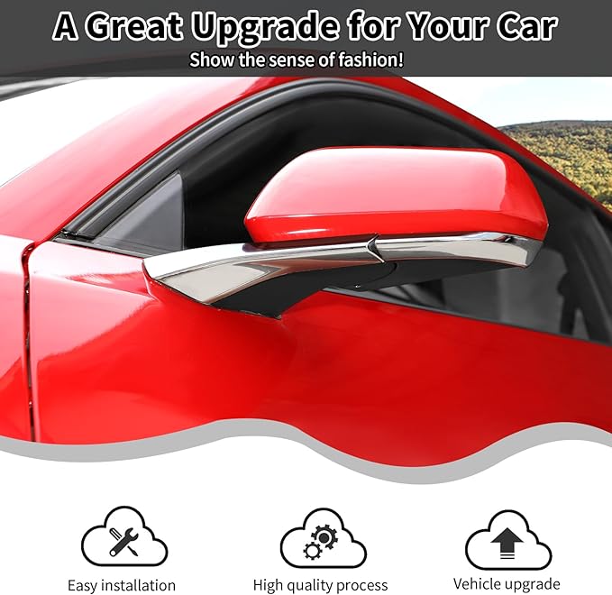 Rearview Side Mirror Decoration Trim Cover Compatible with Mustang IExterior Accessories 2024 2025(Bright Colors)
