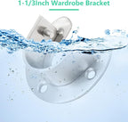 8 Packs Stainless Steel Closet Rod End Supports 1-1/3 Inch Wardrobe Bracket Heavy Duty Closet Pole Sockets Flange Rod Holder,