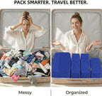 4 Piece Compression Packing Cubes for 3–7 Day Travel, Lightweight Travel Organizers with Breathable Mesh, Double-Zipper Packi