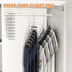 NiHome Clothing Chain Hanger 10-Pack, Metal Closet Organizer Space Saving Hangers with 7 Holes, College Dorm Room Essentials,