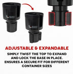 Stupid Technologies - XSpander – Universal Cup Holder Expander for Yeti, Hydro Flask & Big Bottles – Adjustable, Durable, Car