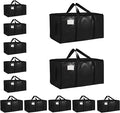 12 Pack-Extra Large Heavy Duty Moving Bags - Waterproof Storage Totes with Handles & Zippers, Foldable for College Dorm, Stor