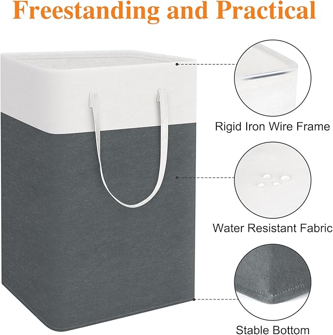 TasticTotes laundry basket 3-Pack, laundry hamper, Hamper with handles, collapsible laundry baskets, Waterproof dirty clothes