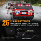 XRIDONSEN 2 in 1 Red White Traffic Advisor Light Bar 2x17.7 inch 144 LED Warning Safety Strobe Interior Front Windshield Rear Window Emergency Volunteer Firefighter Lights for Vehicles POV Fire Trucks