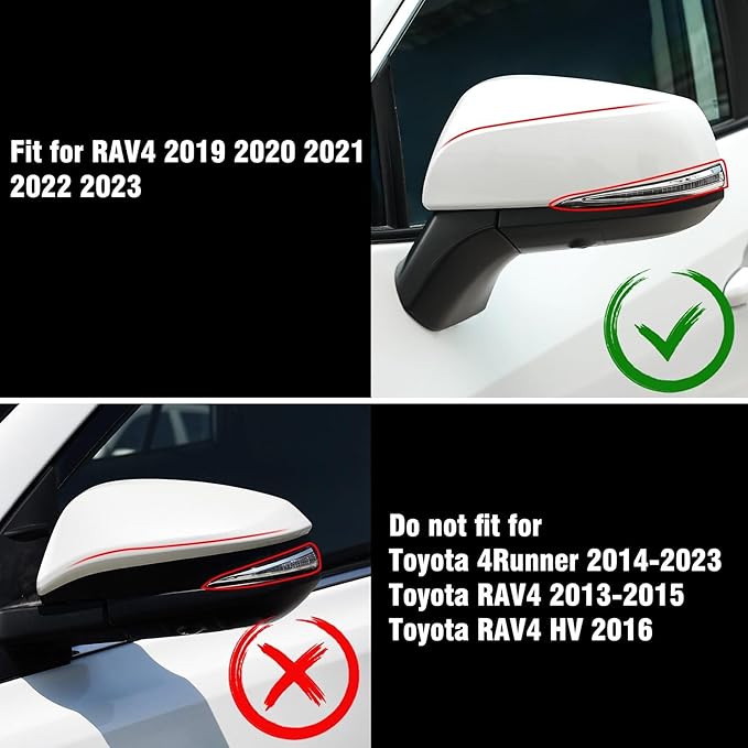 Moonlinks Compatible with Toyota RAV4 2019 2020 2021 2022 2023 2024 Left Side Mirror Cover Replacement, Pearl White Exterior Left Driver Side Door Rearview Mirror Cap Trim for RAV4 LH