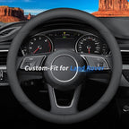 Custom-Fit for Land Rover Steering Wheel Cover, Premium Leather Car Steering Wheel Cover with Logo, Non-Slip, Breathable, for Land Rover Accessories (B-Style,for Land Rover)