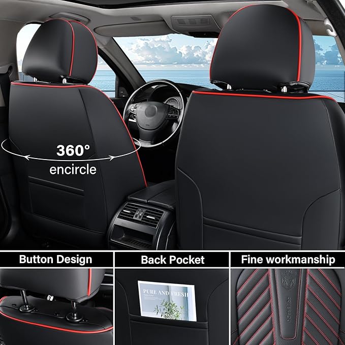 Coverado Seat Covers, Front Car Seat Covers, Waterproof Seat Covers, Car Seat Covers Front Seats, Leather Seat Covers for Car