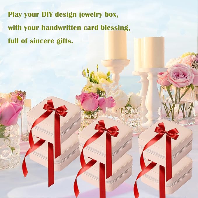 Travel Jewelry Case Bridesmaid Gifts Box,12 Pack Small Jewelry Box Mini Jewelry Organizer,PU Leather Portable Earring Storage