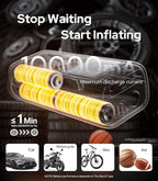 WARWOLF 160PSI Tire Inflator Portable Air Compressor, Electric Air Pump for Car Tires with Pressure Gauge, Dual Power 12V DC, LED Light, Auto Shut-Off, Tire Pump for Auto, Motorcycle, Bicycle, Balls