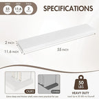 55 Inch Floating Shelves, 12" Deep Floating Shelf Wall Mounted, 55" Wall Shelves, Rustic Deep Bookshelf, Extra Deeper & Thick