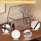 4 Pack Large Clear Storage Organizer Bags with Zipper, Reusable Clear Plastic Bins with Handle Organizer for Playroom Blocks 
