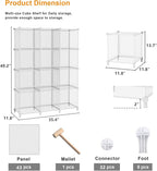 AWTATOS Cube Storage Organizer, Closet Organizers and Storage, 12 Cube Shelves Bookshelf, DIY Stackable Plastic Clothes Organ