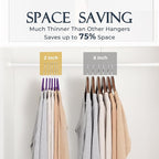 HOUSE DAY Noble-Purple Velvet Hangers 60 Pack, Non Slip Clothes Felt Hanger Heavy Duty for Coat, Premium Slim Space Saving Su