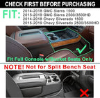 PIMCAR Center Console Organizer Tray for 2014-2018 Chevy Silverado GMC Sierra 1500 & 2015-2019 2500HD/3500HD Models - Custom Fit Storage Insert Accessories - Red Trim