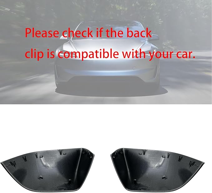 Compatible with Tesla Model 3 Side Mirror Cover Replacement 2017 2018 2019 2020 2021 2022 2023 2024, Left & Right Side Rearview Mirror Cover Cap for Model 3 Accessories(Silver) 2pcs