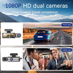 Dash Cam Front and Inside, 1296P Dual DashCams for Car, 3.16 Inch IPS Screen Driving Recorder with IR Night Vision, Loop Reco