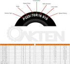 OakTen Set of 2 SUV Snow Chains with Tensioner fits Tire Size 225/75R16 235/55R18 235/60R17