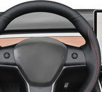 MEWANT Hand Stitched Steering Wheel Cover for Tesla Model 3 2017-2023 / Model Y 2020-2023 for Tesla Model 3/Y Accessories
