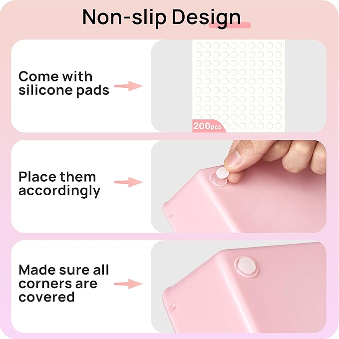 Vtopmart 44 PCS Plastic Drawer Organizers Set, 4-Size Versatile Bathroom and Vanity Organizer Trays, Non-Slip Storage Contain