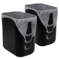 STORi Luup Bathroom Wastebasket 2pk, Secure Grocery Bags, Plastic Garbage Container for Vanity, Laundry Room, Kitchen, Office, 2.5 Gallon, Black, Made in USA