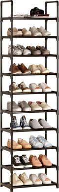 10-Tier Tall Shoe Rack, Adjustable 20-25 Pairs Shoe Shelf Storage Organizer for Entryway Hallway Closet Bathroom Living Room 